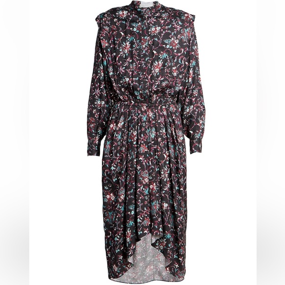Isabel Marant Etoile Okleya Floral High-Low Midi-Dress - Picture 8 of 8